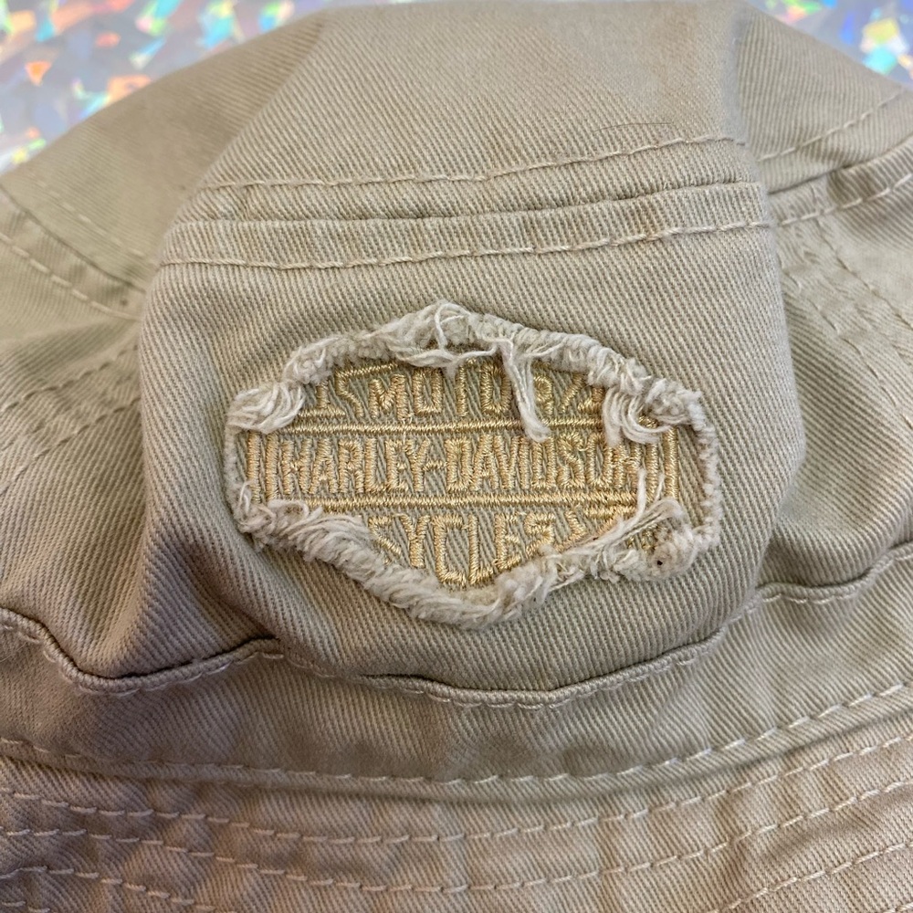 Harley-Davidson Unisex Khaki Classic Bucket Hat Embroidered Logo S/M 100% Cotton - Picture 15 of 16
